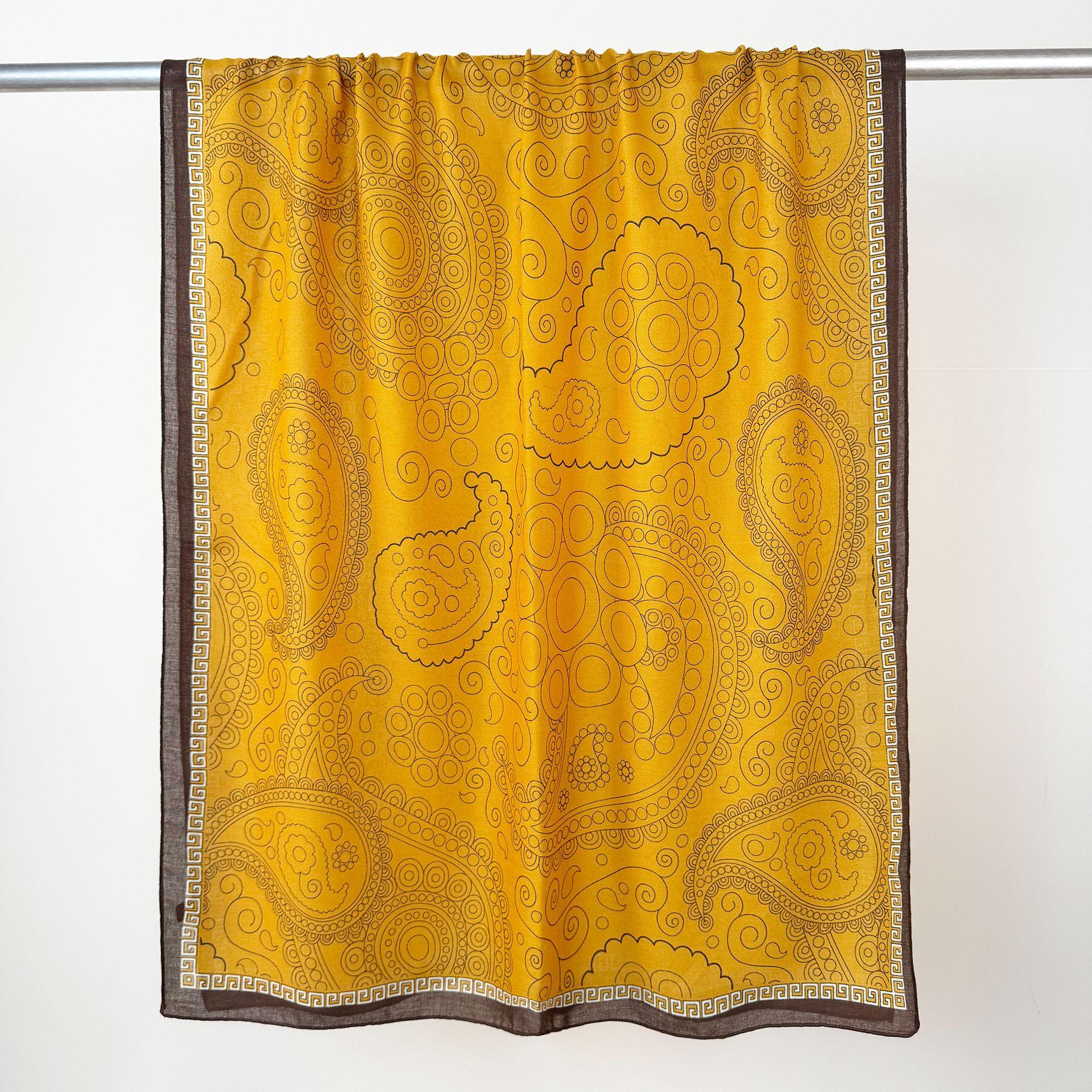 

Ретро принт с цветами кешью, персонализированный шарф, женственный, модный, с темпераментом, для путешествий, украшение, из хлопка и льна, длинное полотенце 85*180CM