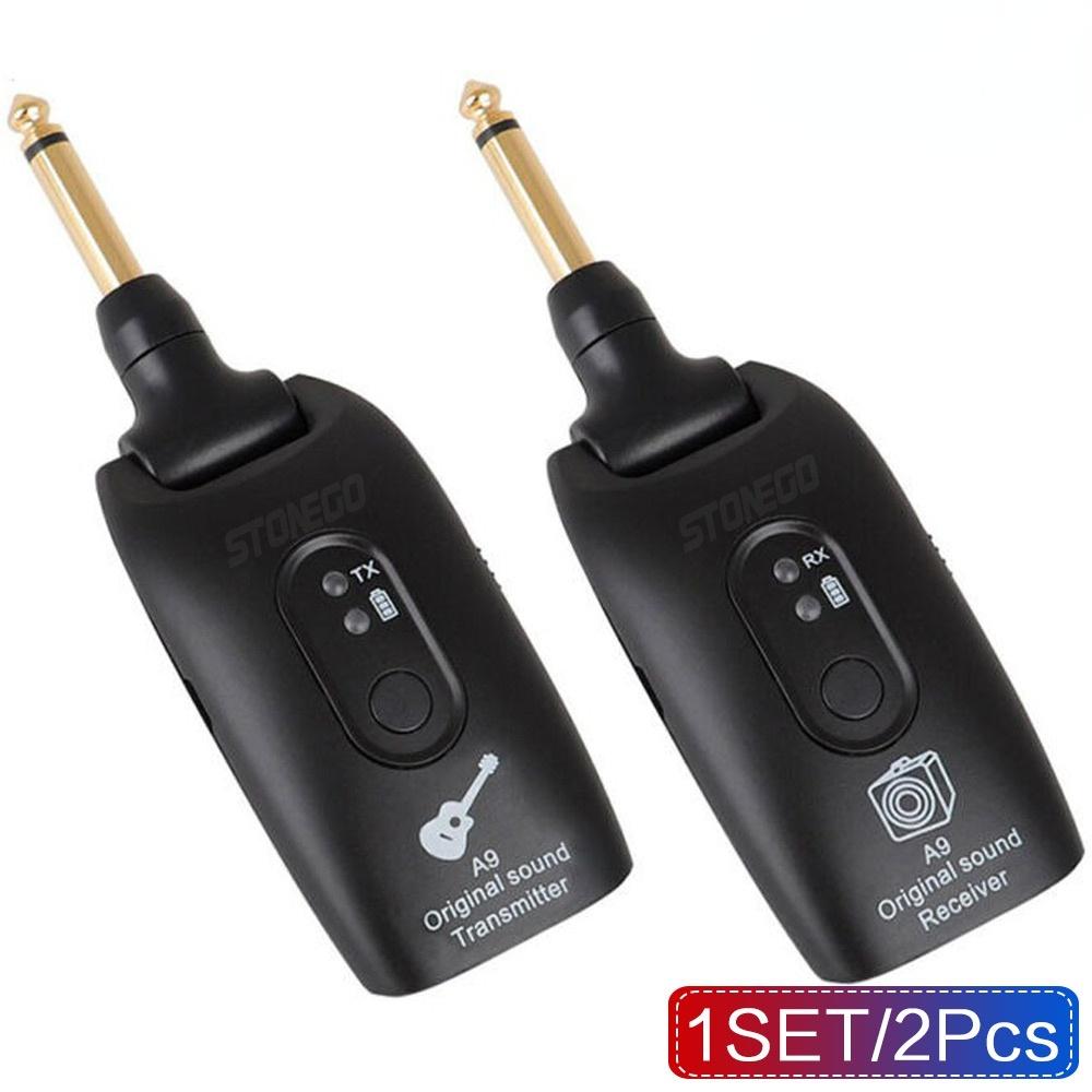 

1 комплект, высокое качество, 2,4 ГГц, беспроводная гитарная система, передатчик, приемник, встроенный перезаряжаемый Stonego, аксессуары для музыкальных инструментов random color