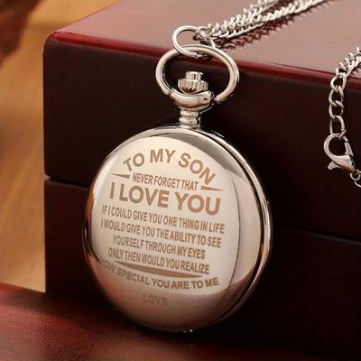 Taschenuhr für Herren, bestes Geschenk, Quarz-Taschenuhr, Kette für Uhren, Männer, Geschenk