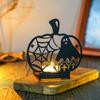 Halloween Candle Holders Candlestick Decorations with Ghostly Spiderweb Bat Hollowed Iron Tealight Stand Party Decors