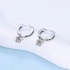 Original 925 Silver Hoop Earrings Crystal Love Heart Star Drop Earring Pendant Earings For Women Gift Luxury Jewelry