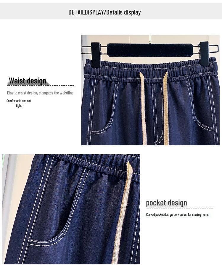 Tencel Plus Size Women’s High Waist Wide Leg Jeans - Slimming, Loose Drape for Spring/Summer