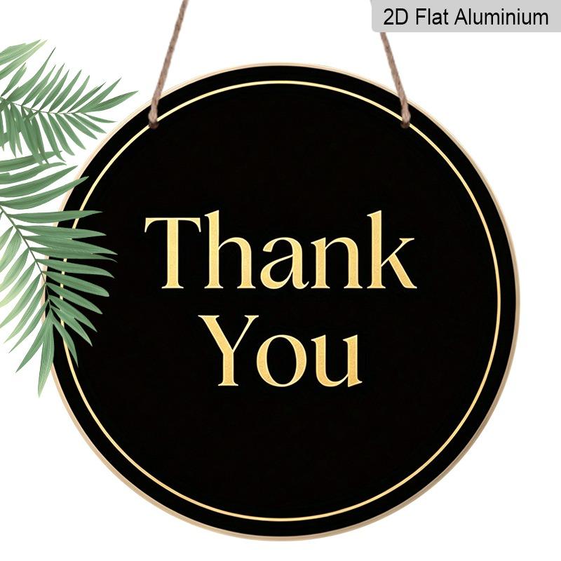 

2D Flat Retro Aluminum Wall Stickers in Various Sizes. Thank You Sign on A Black Background. A Minimalist, Understated Luxury Style, Perfect for 7.87×7.87inch