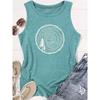 2026 New Tree Ring Pine Tree Print Round Neck Women Sleeveless Vest Soft Knit Versatile Comfortable Casual Summer Tank Top