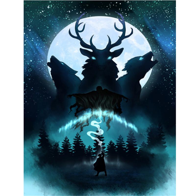 

Полный 5D Diy Алмаз Живопись Животные ночью Алмазная вышивка Full Lay Аниме Крестик Наборы Домашний декор Ручной работы Подарок