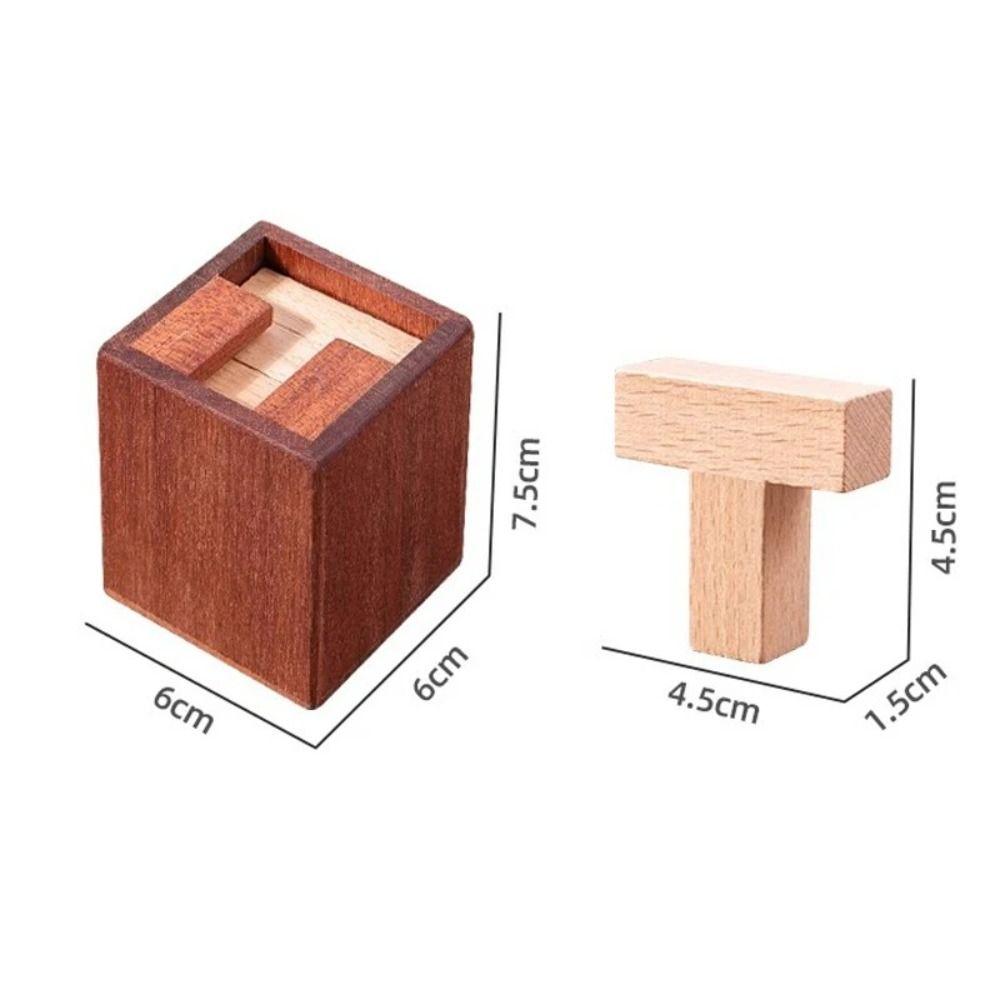 High Difficulty T-shaped Puzzle Brain Teaser IQ Test Toys Educational Puzzle Toys Stress-relieving Mind Games Luban Lock Toys