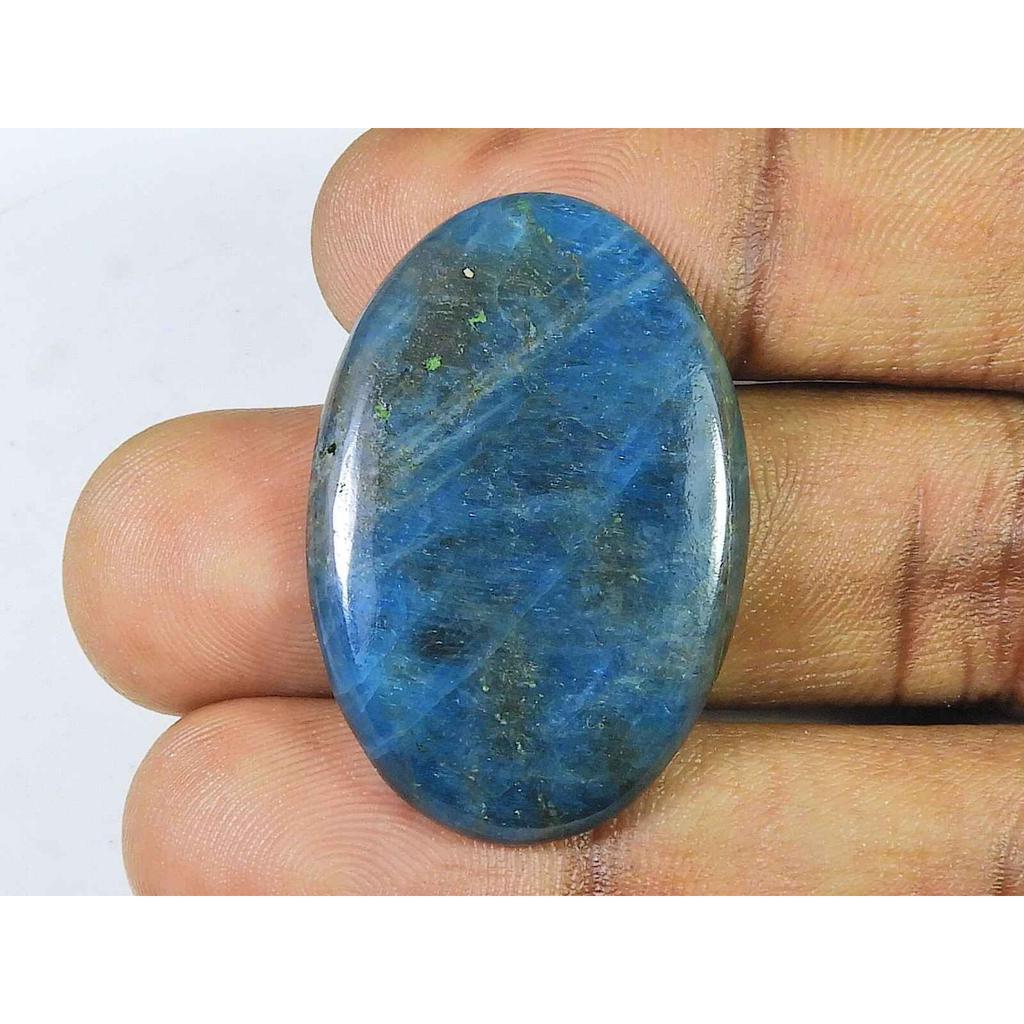 40Cts Genuine Neon Blue Apatite Oval Crystal Cabochon Loose Gemstone 23X35MM SK-2084