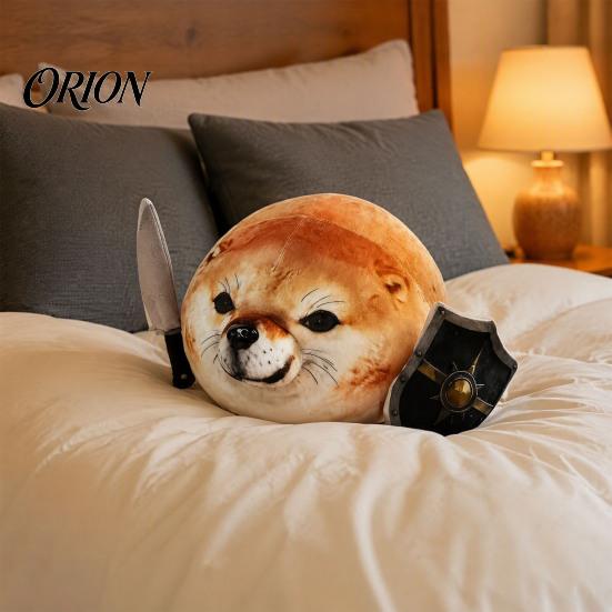 Novelty Home Decor 35/45CM What The Dog Doing Plush Toy, Funny Shiba Plushie, Detachable Comfortable Stuffed Doll Knife Shield Doll, Soft Pillow,
