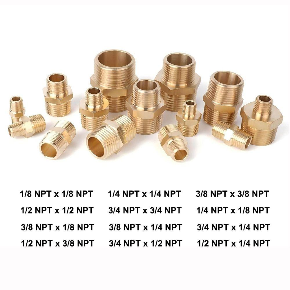 Male Thread Brass Nipples Hex Design NPT Male Nipples Fittings Hex Nipple Connectors
