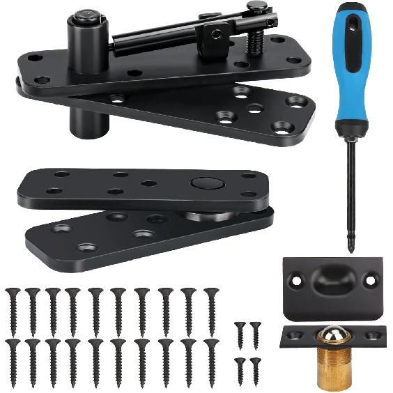 Hidden Door Hinge, Stainless Steel Pivot Hinge, Up to 570Lbs Load-Bearing, Hidden Door Bookcase Hinge, Heavy Duty Swinging Door Hinge 360° Rotation