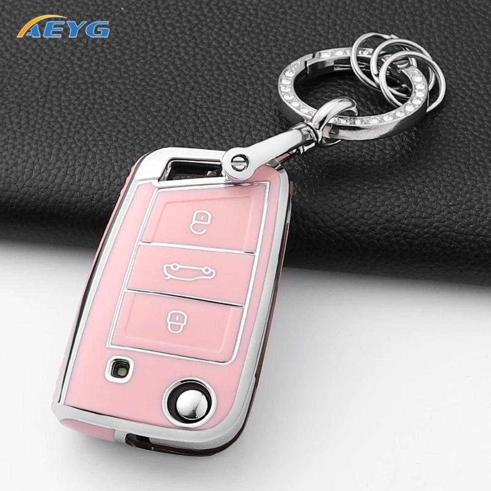 For VW Volkswagen Golf 7 MK7 Tiguan MK2 for SEAT Ateca Leon FR 2 Ibiza for Skoda Octavia Car Key Case Cover Interior Accessories