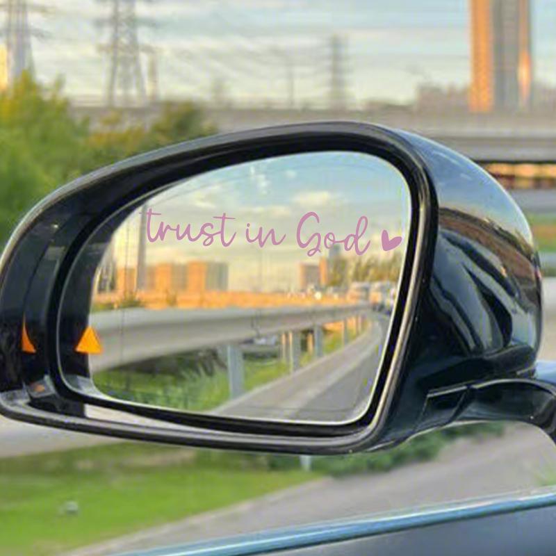 Rückspiegel Glas Aufkleber Vertraue auf Gott Autoaufkleber 2 Stück Autoaufkleber Rückspiegel Glas Zubehör Autoaufkleber und Decals Für