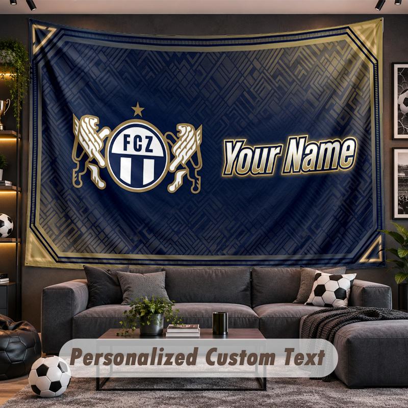 FC Zürich Personalized Tapestry Support Custom Name, Wall Art Home Decoration