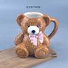 Cartoon Cute Bear Shaped Coffee Mug Ceramic Cup With Handle Porcelain Breakfast Milk Tea Water Cup Funny Drinkware