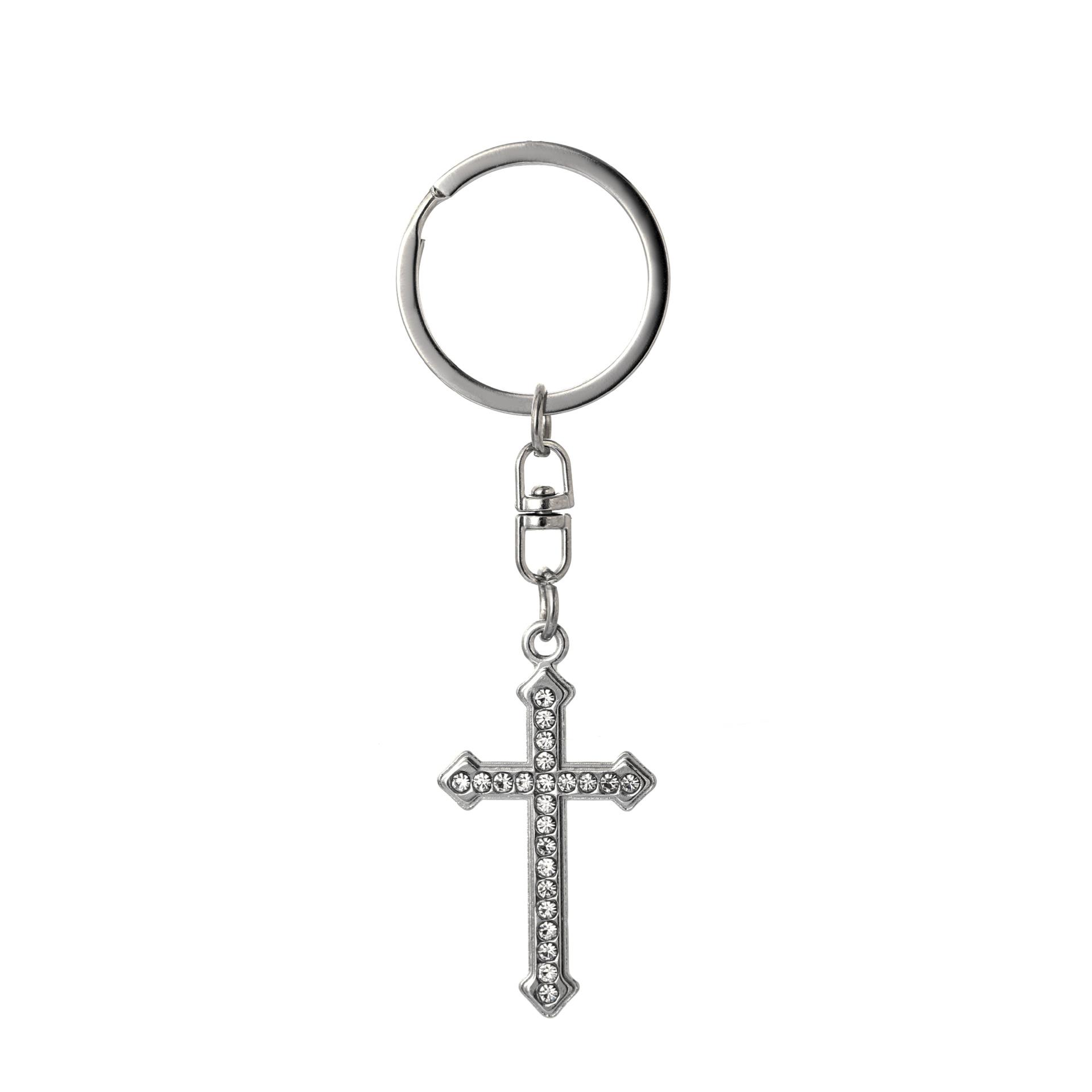 

Брелок-подвеска на сумку из нержавеющей стали с крестом из страз, простой стиль INS, модный, практичный подарок для девушки
