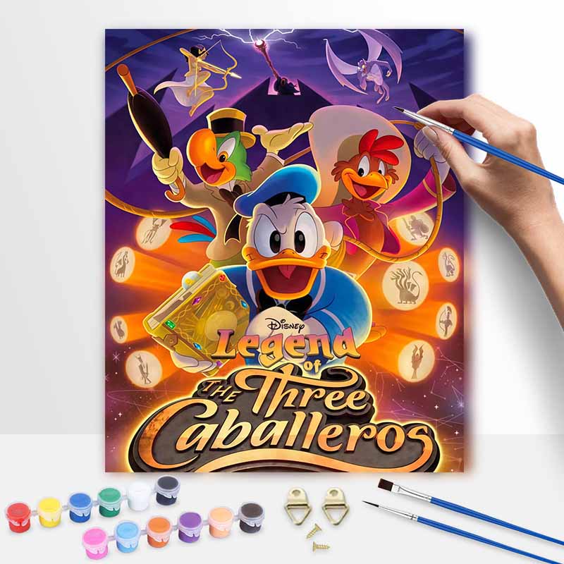 Disney oil painting handmade diy Legend of the Three Caballeros gifts home decorations 20x30cm