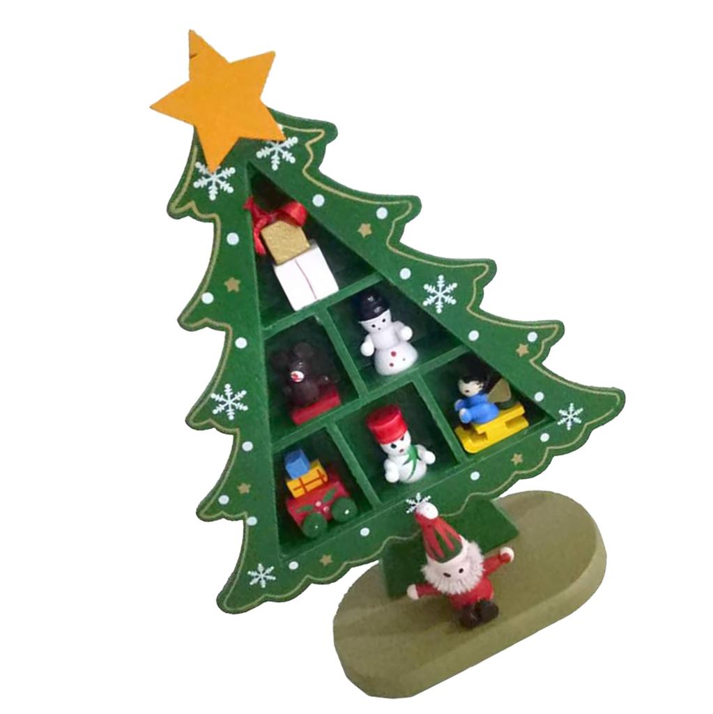 Pom de Crăciun de masă din lemn Exquisit Mini Așezat convenabil Decor de pom de Crăciun de birou pentru