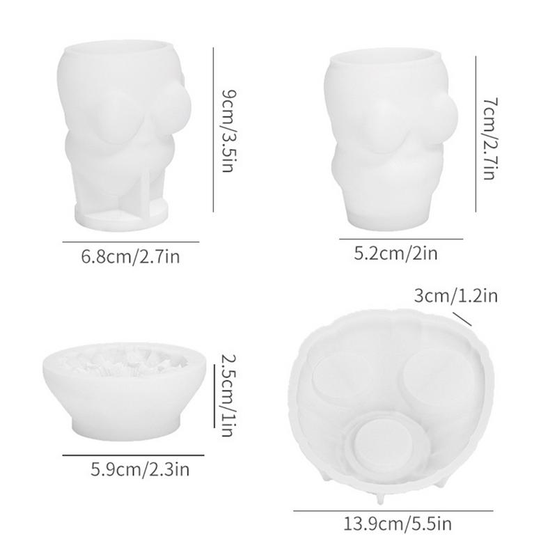 3D Silicone Mold 4X Silicone Christmas Snowman Molds 3D Christmas Baking Molds Resin Crafting Mold Christmas Candle Mold For