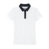 LIKK Mesh Spitzkragen Kurzarm T-Shirt (Weiß)_L3B1-Ts01C