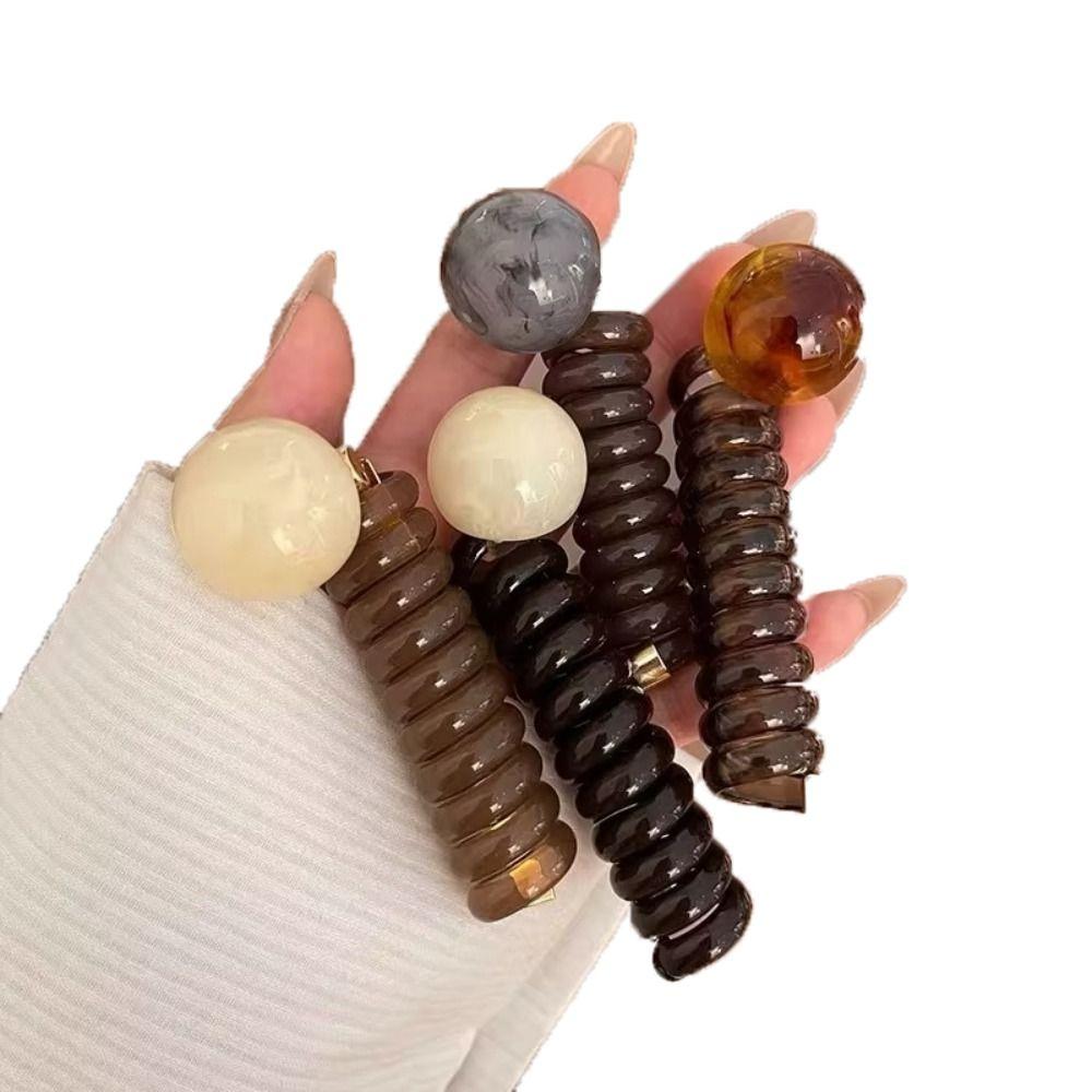 Vintage Ball Heart Ponytial Holder Hair Tie Straight Hair Rope Ponytail Headband  For Women Girls