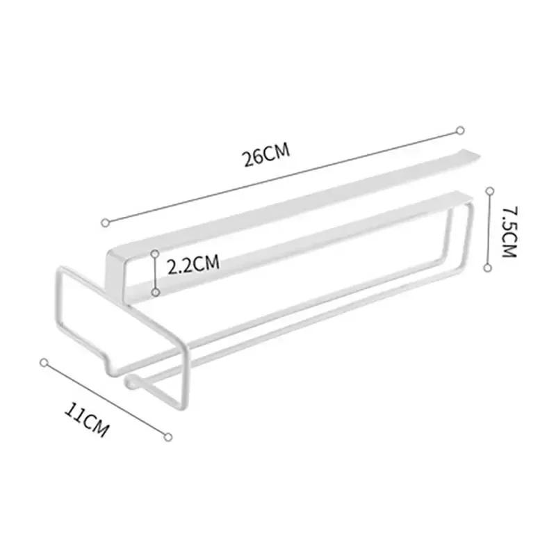 Kitchen Holder Hanging Toilet Roll Paper Holder Towel Rack Kitchen Bathroom Cabinet Door Hook Holder Organizer Hanging Rack