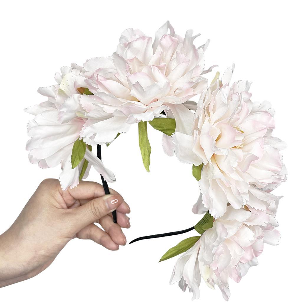 Peony Headband Artificial Flower Headwear Wedding Party Photo Props Party Headwear Cosplay Accessories