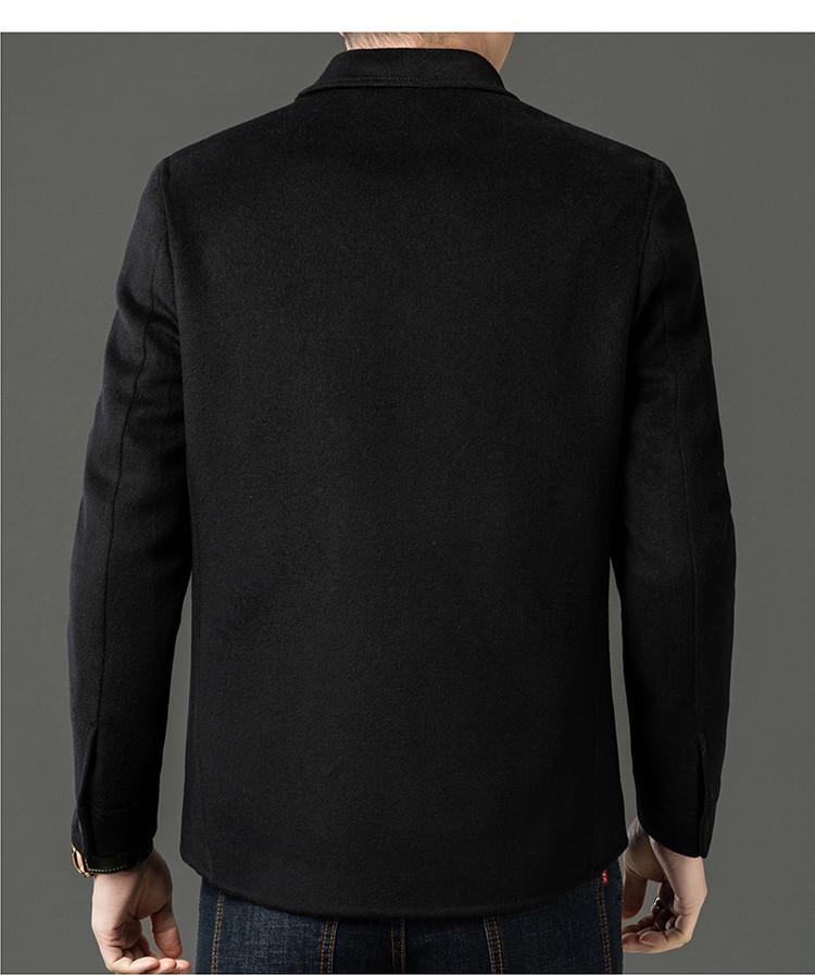 Hengyuanxiang Men's Wool-Down Detachable Jacket, 2025 Autumn Casual Lapel Coat