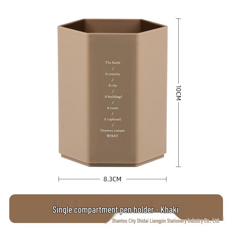 Creative Hexagonal Pen Holder - Large Capacity for Office or Student Desk