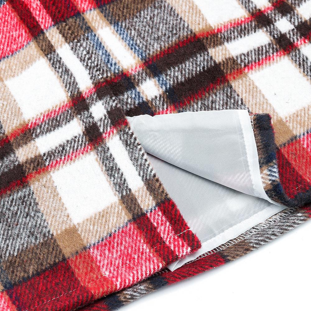High-Waisted Women's Plaid Pencil Skirt - Knee-Length Wool Skirt for Autumn and Winter