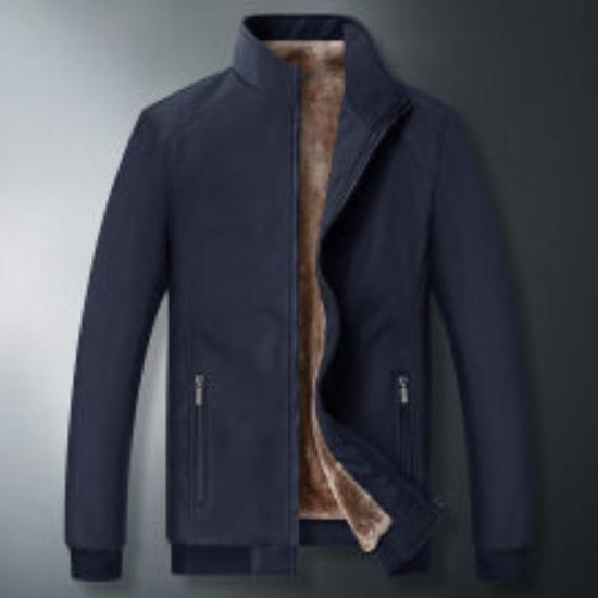 Jas Heren Oud Herfst en Winter Jas Verdikt Warm en Fleece Fleece Jas Heren Kleding Stand Kraag Grote Maat Papa Pak