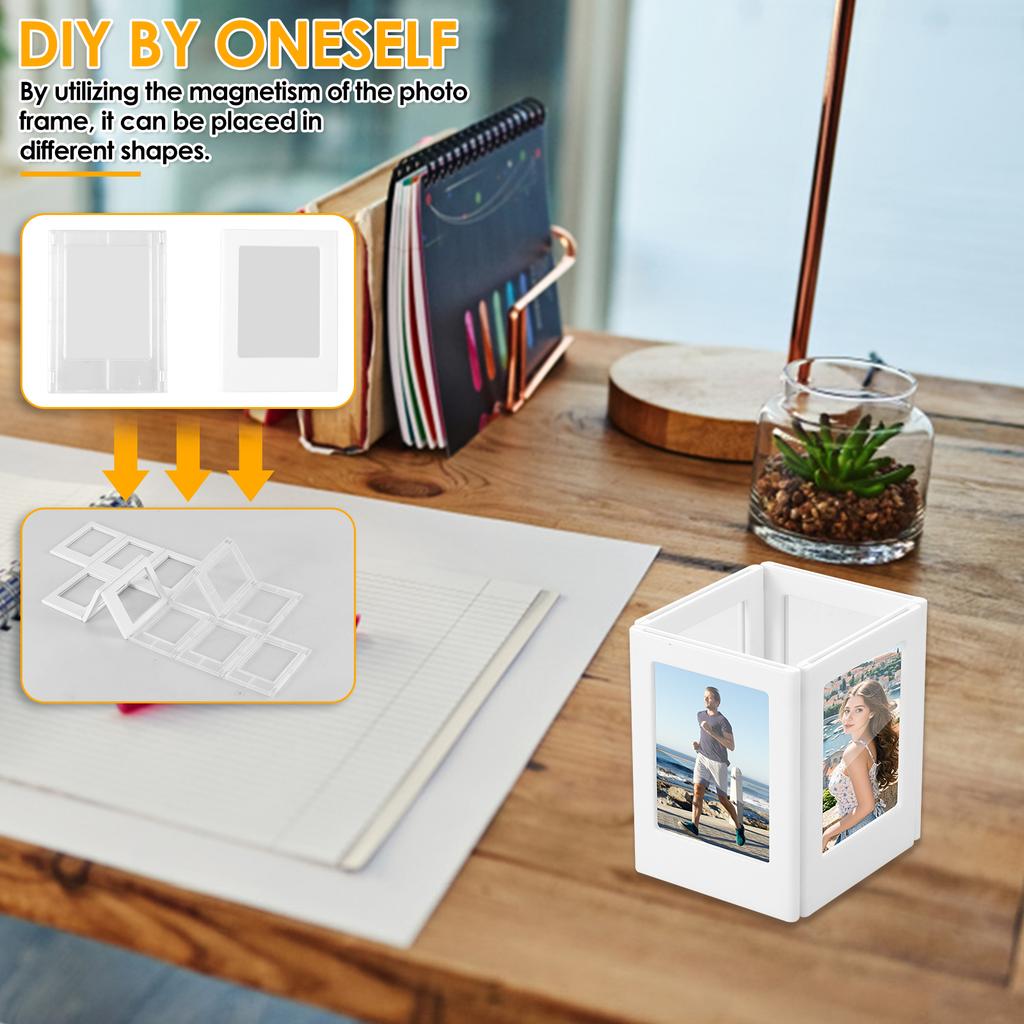 10/12Pcs Magnetic Fridge Frames DIY Magnetic Photo Frames Refrigerator Magnet Picture Frames 3inch Magnetic Picture Frame