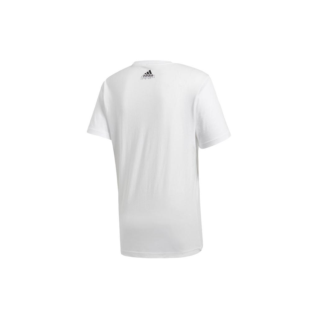 Adidas T Shirts Men's White Crew Neck Moderate Straight Fit FN1715