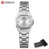 CURREN Gold Women's Watch Diamond Accents Stylish Stainless Steel Band, Elegant Design Comes with Free Box