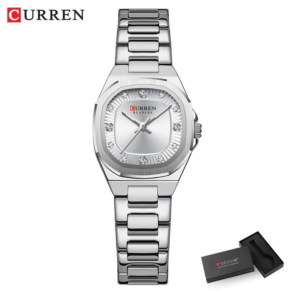 CURREN Gold Women's Watch Diamond Accents Stylish Stainless Steel Band, Elegant Design Comes with Free Box