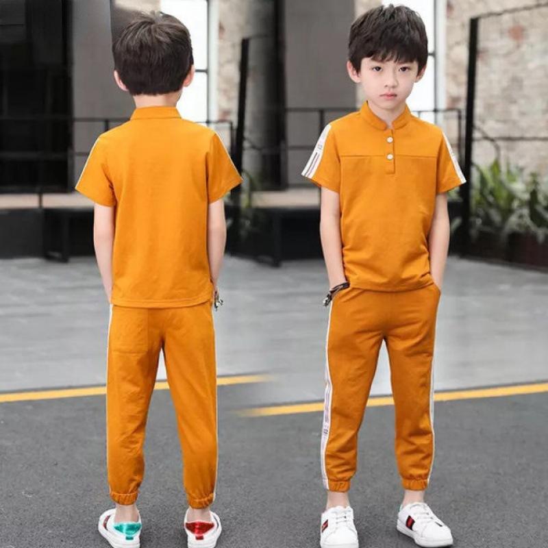 Boys' Summer Suits, Western Style, Big Children's Summer Children's Children's Short-sleeved Two-piece Suit