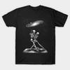 Men Black Print T-shirt My Universe No-Cut Transfer Paper Print Cotton Tshirt
