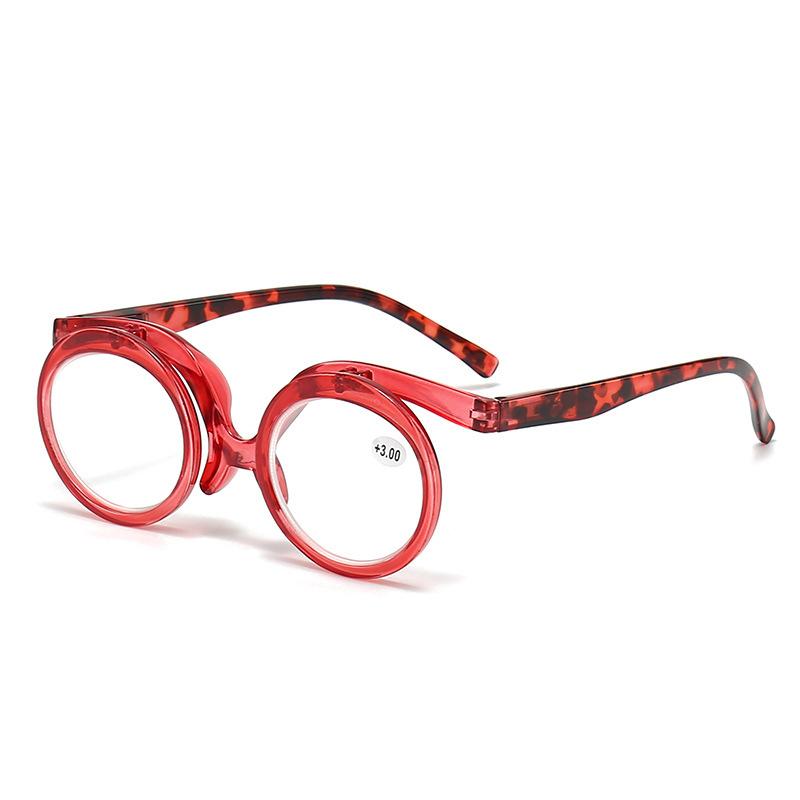 Praktické jednodílné sklopné kosmetické zrcátko pro seniory, nový vícebarevný rám, sklopné nahoru a dolů kosmetické brýle