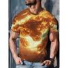 T-shirt da uomo a maniche corte con stampa 3D motivo guinzaglio per cani - traspirante estiva, girocollo con leggera elasticità,