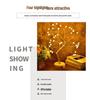 LED Bonsai Tree Lamp: Silver Branches with Pearls and Gold Leaf, Perfect for Christmas or Night Lighting