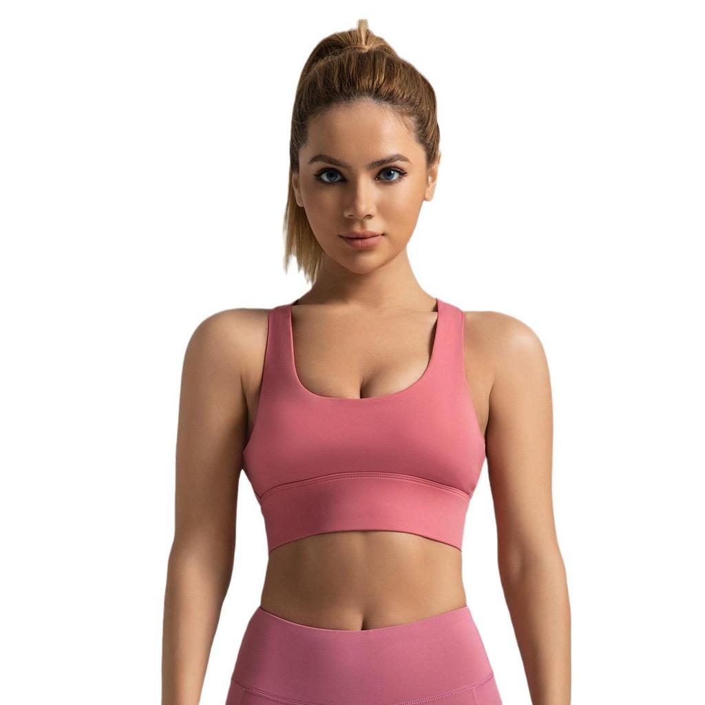 Women's High-Elastic Shockproof Yoga Sports Bra with Removable Pads