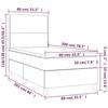 3142930 vidaXL Divan Bed and Mattress Dark Grey 80x200 Cm Velvet