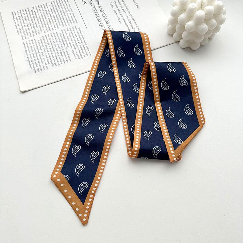 Women Twill Decorative Ribbon Small Scarf for Binding Bag Handle Ribbon Hair Band Small Scarf Headband Skinny Bag Scarves