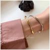 Minimalist Korean Style Silver-Plated Irregular Textured Open Bangle for Women – Light Luxury Plain Design