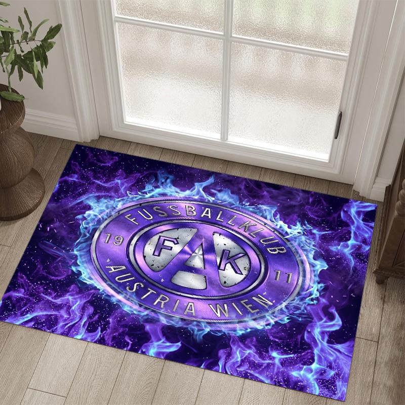 Austria Wien FC Design Crystal Velvet Carpet Cozy Non?Slip Printed Rug For Bedroom Living Room Entrance