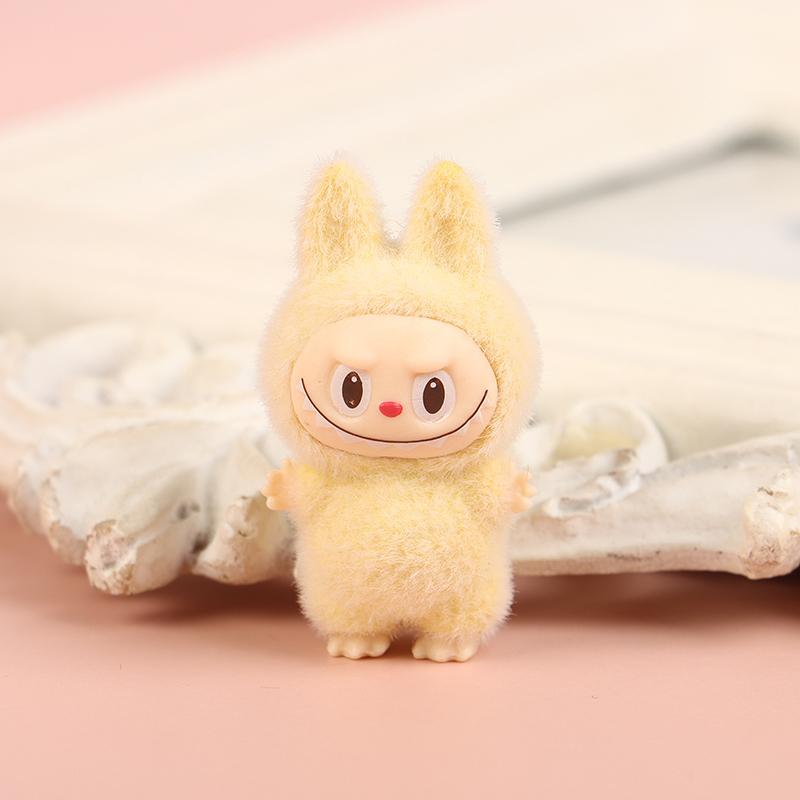 1Pc Kawaii Toys Gift Cartoon Labubu Standing Posture Series Mini Flocking Exquisite Cute Doll Diy Pendant Accessories Decoration