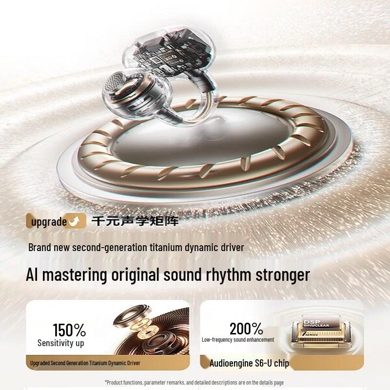Saina S6S Ultra Open-Ear Ear-Clip Bluetooth Headset with AI Translator