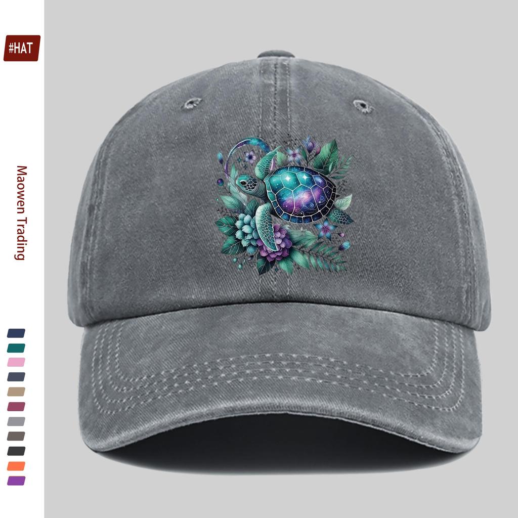 Pc Marine Life Turtle Print Pattern Baseball Cap Spring Summer Fashion Decor Sun Hat Truck Driver Papa Hat Comfortable Light