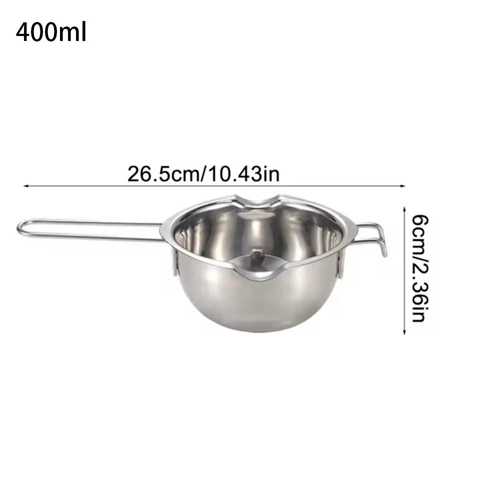 400/600ml Candle Wax Melting Boiler Pot Stainless Steel Melting Chocolate Candle Making Supplies Heat Resistant Handle Bowl