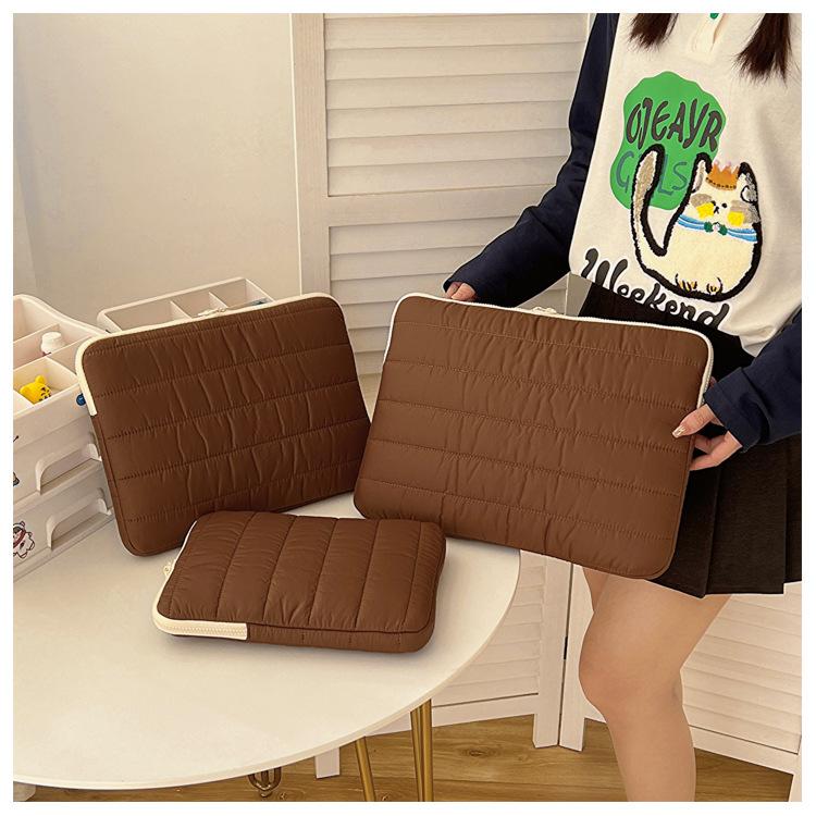 

TS JYL laptop bag,Cross Border New Simple Stitched Laptop Sleeve Tablet Protective Storage Bag small коричневый