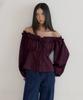LUCIR ZU Benjamin Frill Lace Blouse (Burgundy)